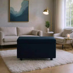 Corduroy Storage Ottoman, Soft Cushioned, Living Room