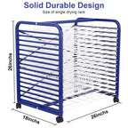 Mobile Art Drying Rack for Hanging Paintings, Suitable for Classrooms and Art Studios, Practical Heavy-Duty Storage Rack Equipped with Multiple Trays