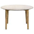 Round Marble Top Coffee Table White and