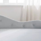 Velvet Chaise Lounge, Storage Pillow Nailhead Trim Rolled Arm, Living Room Bedroom Office, Beige