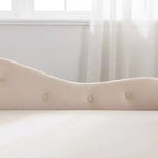 Velvet Chaise Lounge, Storage Pillow Nailhead Trim Rolled Arm, Living Room Bedroom Office, Beige