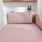 Velvet Chaise Lounge, Storage Pillow Nailhead Trim Rolled Arm, Living Room Bedroom Office, Beige