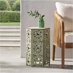 Iron Side Table - 12 Inch, Green As Shown