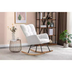 Teddy Fabric Nursery Rocking Chair, Indoor Living Room Use, Ivory