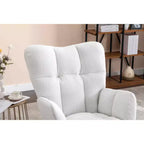 Teddy Fabric Nursery Rocking Chair, Indoor Living Room Use, Ivory