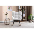 Teddy Fabric Nursery Rocking Chair, Indoor Living Room Use, Ivory