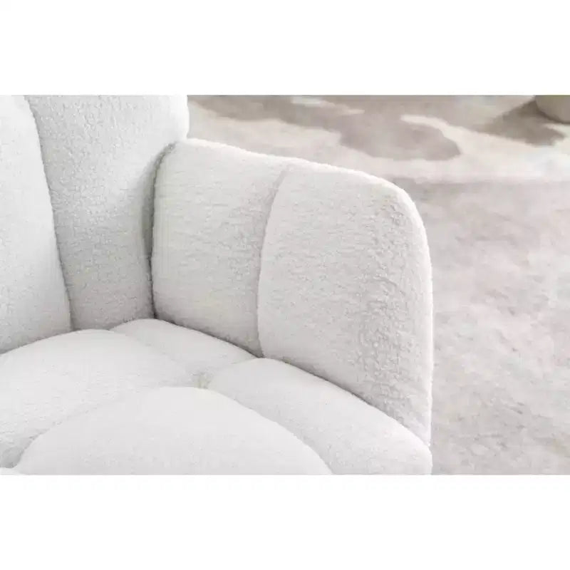 Teddy Fabric Nursery Rocking Chair, Indoor Living Room Use, Ivory