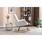 Teddy Fabric Nursery Rocking Chair, Indoor Living Room Use, Ivory