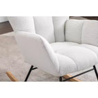 Teddy Fabric Nursery Rocking Chair, Indoor Living Room Use, Ivory