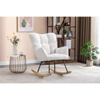 Teddy Fabric Nursery Rocking Chair, Indoor Living Room Use, Ivory