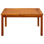 Coffee Table Natural Wood Solid Acacia Wood - 33.5 x 33.5 x 17.7