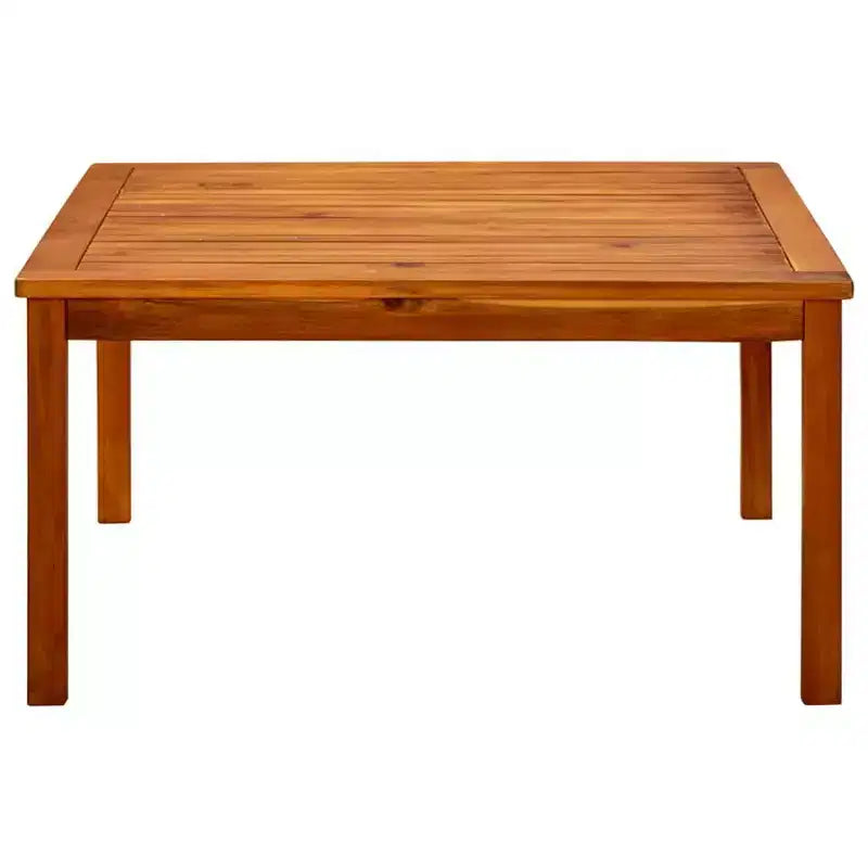 Coffee Table Natural Wood Solid Acacia Wood - 33.5 x 33.5 x 17.7