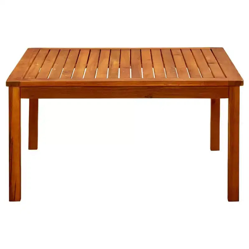 Coffee Table Natural Wood Solid Acacia Wood - 33.5 x 33.5 x 17.7