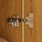 Light Wood Rattan Accent Wardrobe: 2-Drawer Storage + Smooth Hinges for Bedroom Clothing Organization
