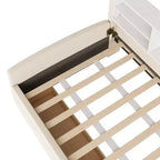 Twin size Velvet Upholstered Platform Bed with Storage Shelves and 2 Drawers for Living Room