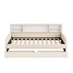 Twin size Velvet Upholstered Platform Bed with Storage Shelves and 2 Drawers for Living Room