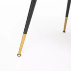 Velvet Upholstered Dining Chairs Set of 2, Accent Chairs with Nailhead Trim and Gold-Tipped Black Metal Legs for Kitchen or Dining Area