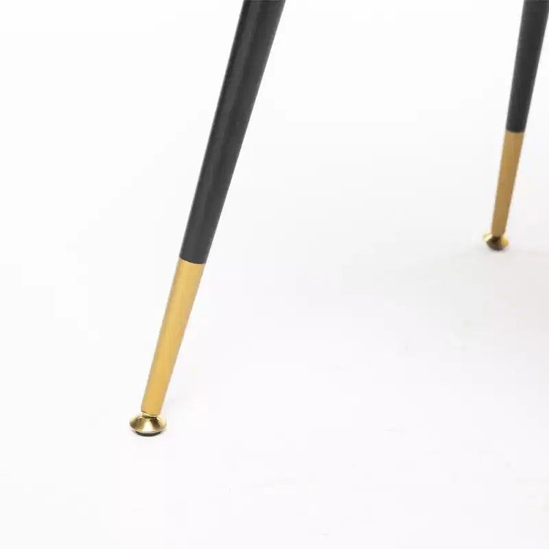 Velvet Upholstered Dining Chairs Set of 2, Accent Chairs with Nailhead Trim and Gold-Tipped Black Metal Legs for Kitchen or Dining Area