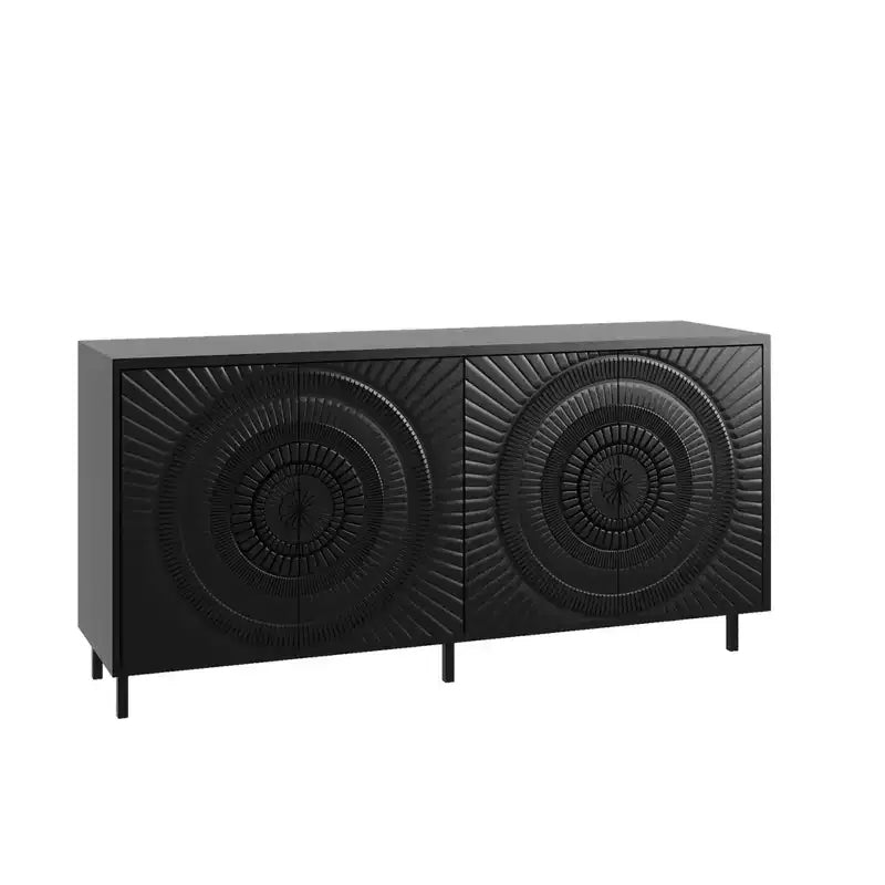 Modern Black Wood Sideboard Buffet Accent Bedroom Media Hallway Curio Kitchen Hutch Storage Cabinet Home Furniture For Dining Room,Living Room