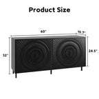 Modern Black Wood Sideboard Buffet Accent Bedroom Media Hallway Curio Kitchen Hutch Storage Cabinet Home Furniture For Dining Room,Living Room