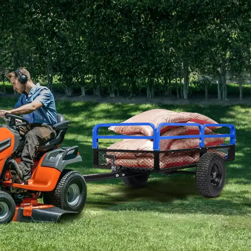 Carrello ribaltabile in acciaio per impieghi gravosi da 1500 libbre, rimorchio multiuso con sponde rimovibili, rimorchio con capacità di 15 piedi cubi per ATV, UTV, tosaerba