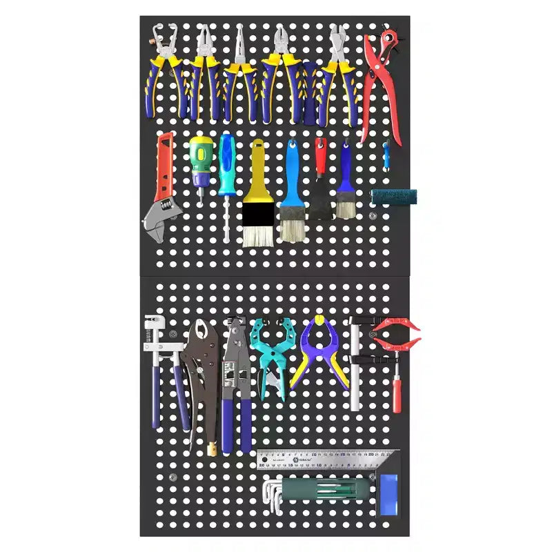 Heavy-Duty Metal Shelving with Pegboard & Wheels - Adjustable Multipurpose Storage Rack for Garage/Warehouse/Office/Kitchen