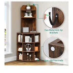6 Tier Corner Bookshelf Office Display Cubby Industrial Corner Storage Cabinet Rack with USB Charging Station & Power Outlets Charging Station
