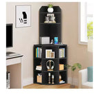 6 Tier Corner Bookshelf Office Display Cubby Industrial Corner Storage Cabinet Rack with USB Charging Station & Power Outlets Charging Station