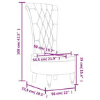 High Back Chair Dark Green Velvet, Solid Wood, Plywood Single