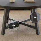 36 Round Coffee Table  Wood Grain Top with Thick Metal Legs & Adjustable Feet, Modern Circle Center Table for Living Room & Apartments