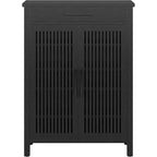 5-Tier Shoe Storage Cabinet with Louvered Doors and Drawer, Shoe Rack Organizer with Adjustable Shelves for Entryway, Hallway, Closet, Black