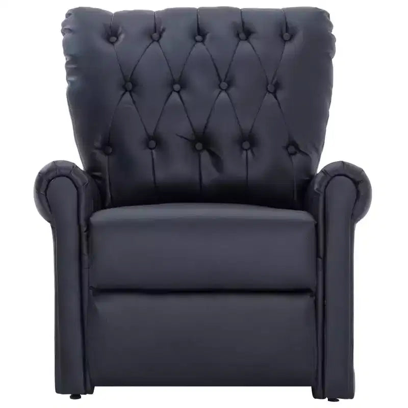 Reclining Chair Black Faux Leather