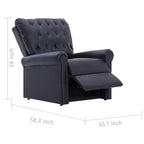 Reclining Chair Black Faux Leather