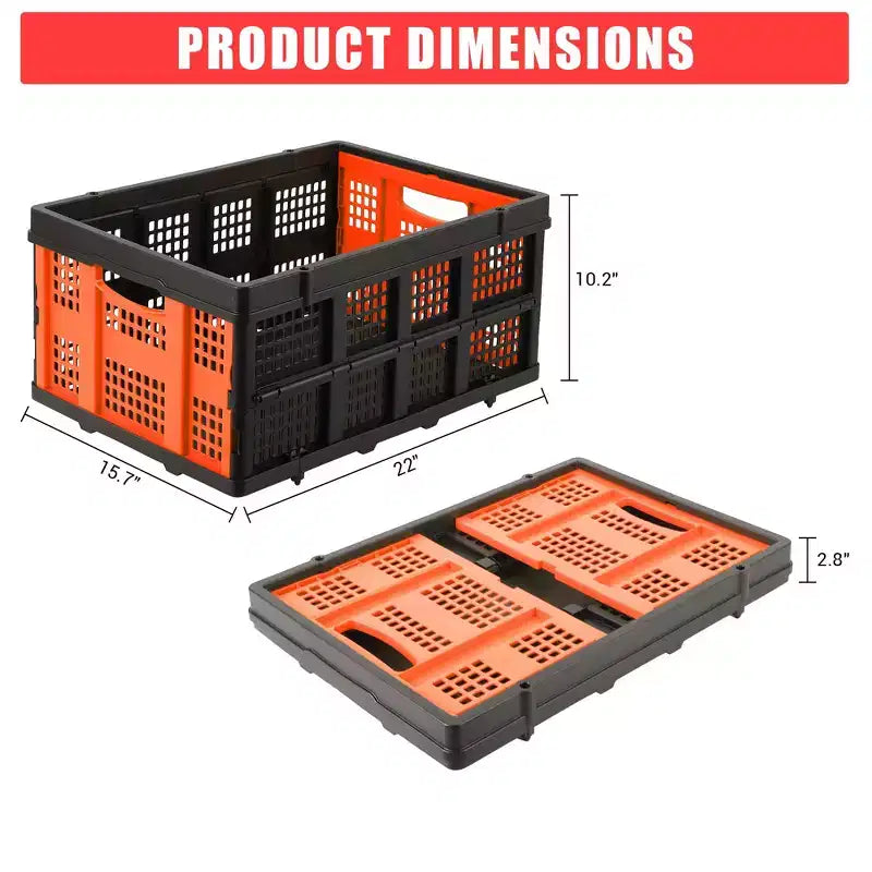 Large Collapsible Storage Baskets  22x15.7x10.2 Inches Foldable Plastic Crates, Extra-Thick Stackable Bins for Home, Kitchen, Pantry