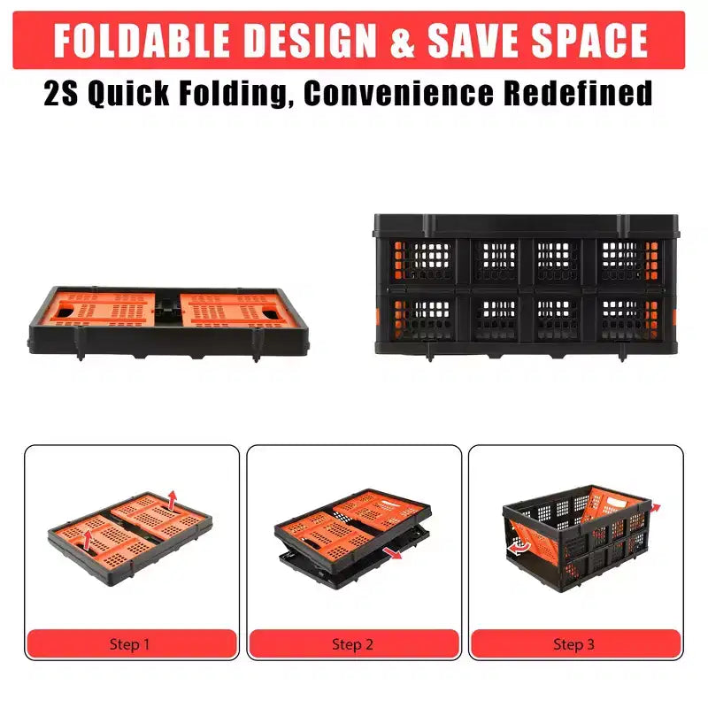 Large Collapsible Storage Baskets  22x15.7x10.2 Inches Foldable Plastic Crates, Extra-Thick Stackable Bins for Home, Kitchen, Pantry