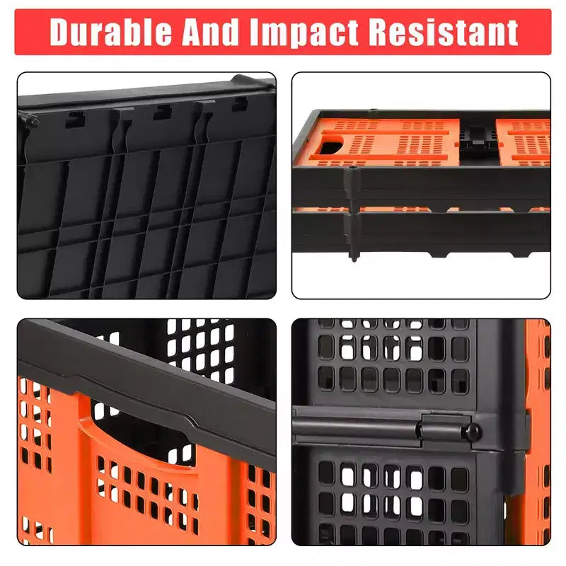 Large Collapsible Storage Baskets  22x15.7x10.2 Inches Foldable Plastic Crates, Extra-Thick Stackable Bins for Home, Kitchen, Pantry