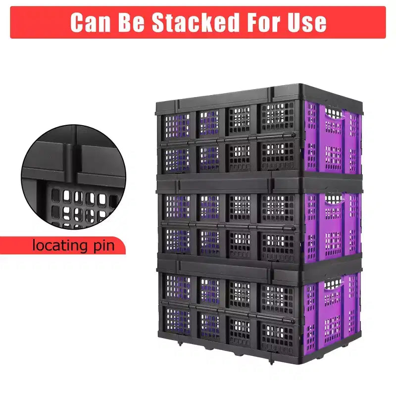 Large Collapsible Storage Baskets  22x15.7x10.2 Inches Foldable Plastic Crates, Extra-Thick Stackable Bins for Home, Kitchen, Pantry