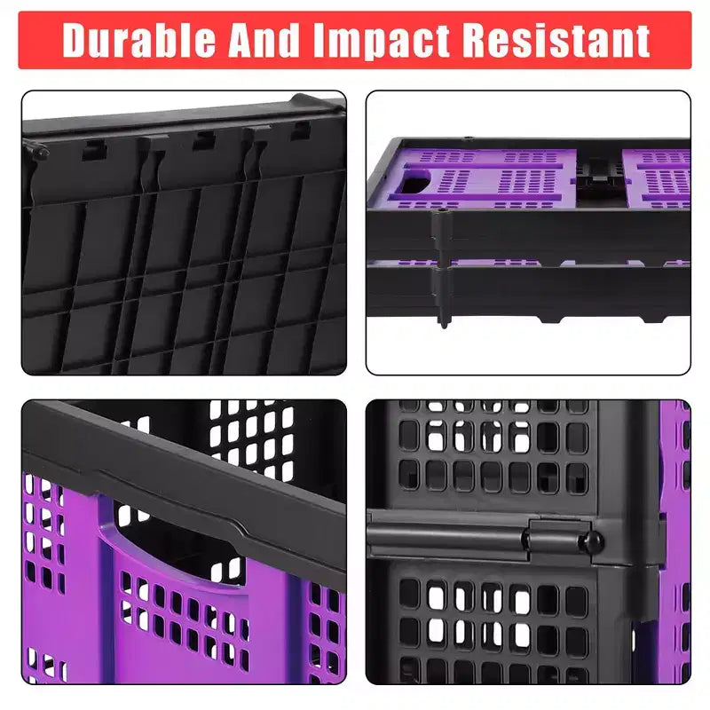 Large Collapsible Storage Baskets  22x15.7x10.2 Inches Foldable Plastic Crates, Extra-Thick Stackable Bins for Home, Kitchen, Pantry