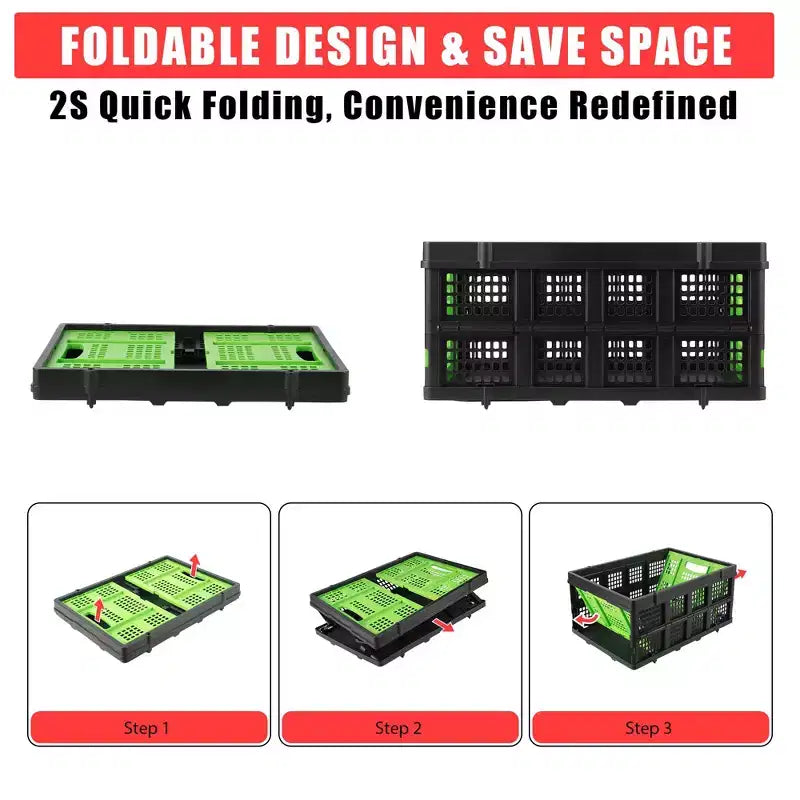 Large Collapsible Storage Baskets  22x15.7x10.2 Inches Foldable Plastic Crates, Extra-Thick Stackable Bins for Home, Kitchen, Pantry
