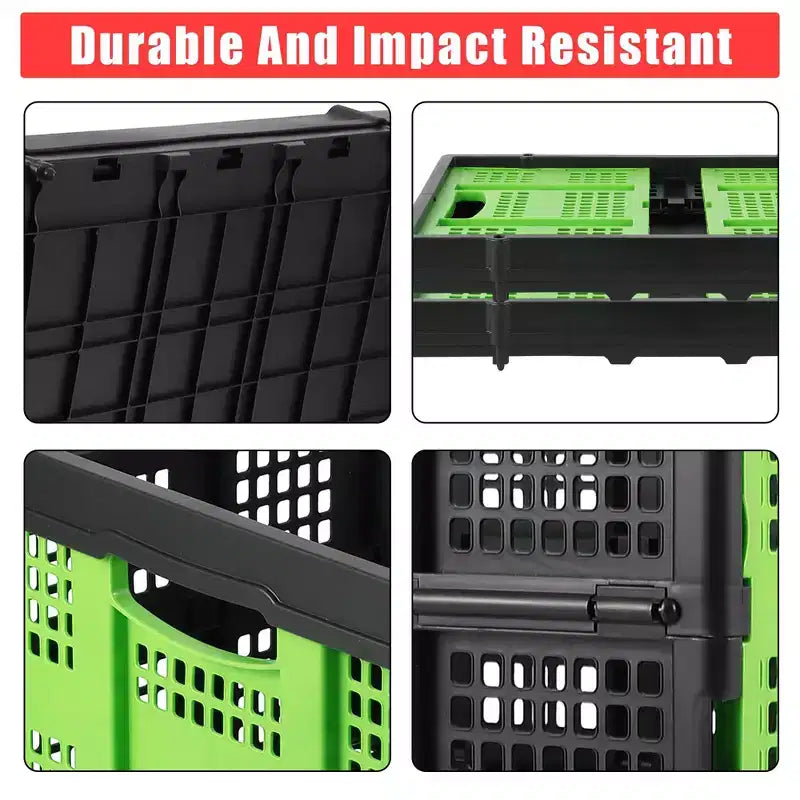 Large Collapsible Storage Baskets  22x15.7x10.2 Inches Foldable Plastic Crates, Extra-Thick Stackable Bins for Home, Kitchen, Pantry