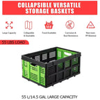 Large Collapsible Storage Baskets  22x15.7x10.2 Inches Foldable Plastic Crates, Extra-Thick Stackable Bins for Home, Kitchen, Pantry