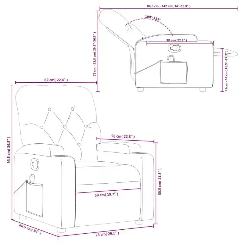 Massage Recliner Chair Faux Leather