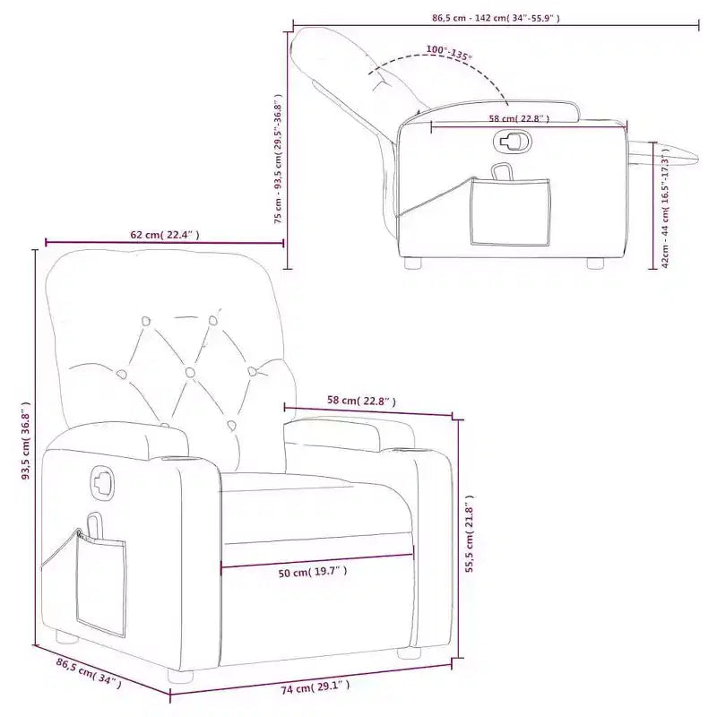 Massage Recliner Chair Faux Leather