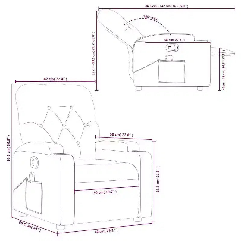 Massage Recliner Chair Faux Leather
