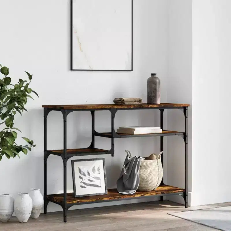 Console Table with Shelves Behind Sofa Entry Desk Living Room Furniture