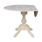 42" Blake Round Drop Leaf Dining Table Unfinished - International Concepts: Compact, Pedestal Base