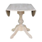 42" Blake Round Drop Leaf Dining Table Unfinished - International Concepts: Compact, Pedestal Base