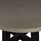 Modern Concrete and Acacia Round Dining Table Gray