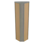 70.02" Corner Bookshelf Gray - Inval: Modern Smoke Oak, 3 Shelves, Double Door Storage