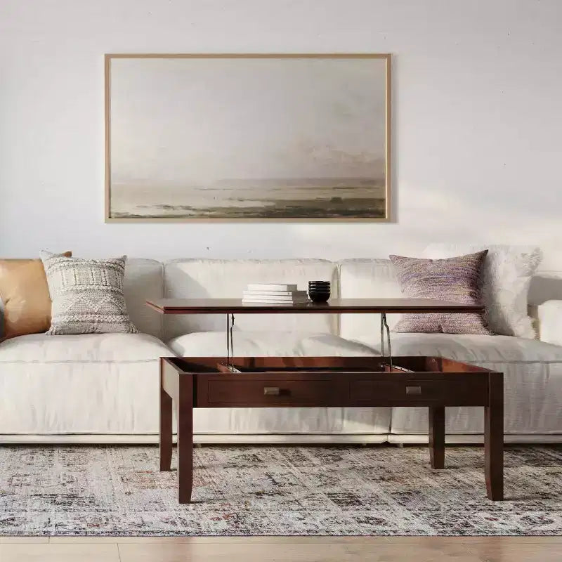 Stratford Lift Top Coffee Table Russet Brown